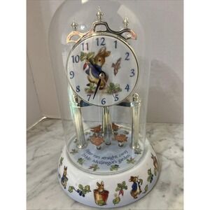 Vintage Peter Rabbit Anniversary Clock 2002 with Swirling Birds Working